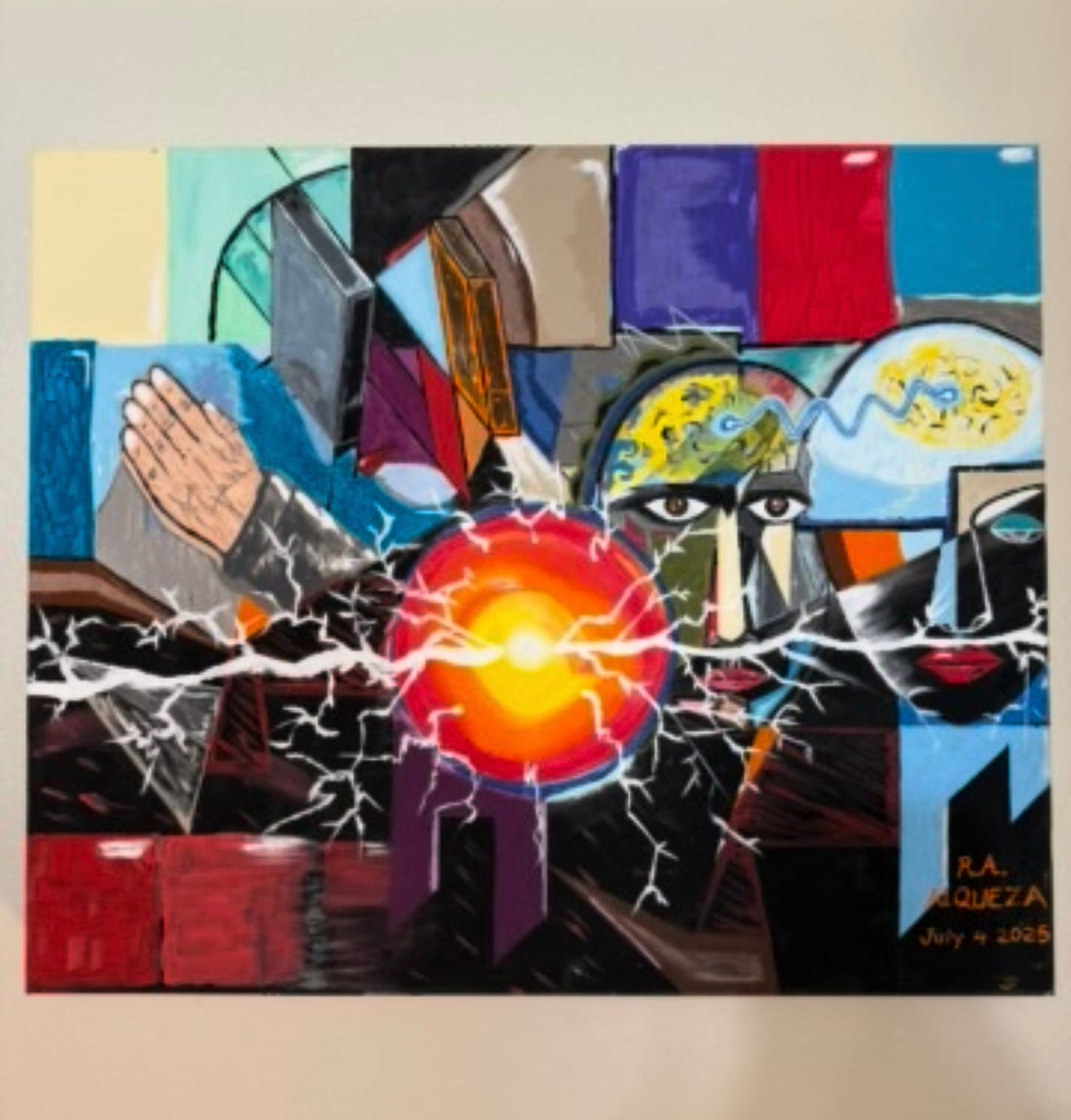 The Prayer, Force and Stoic - $60,000 original painting by Romcar Alqueza