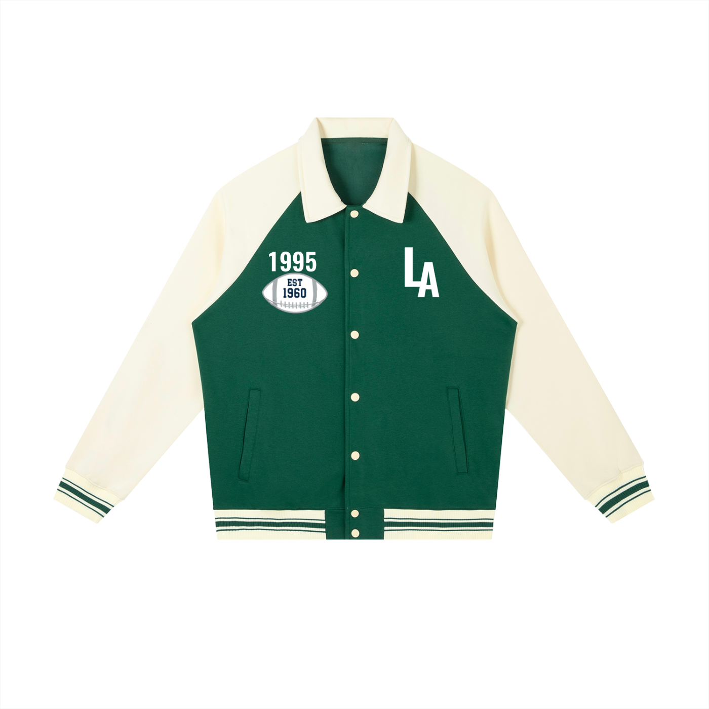 Contrast Raglan Sleeve Baseball Jacket
