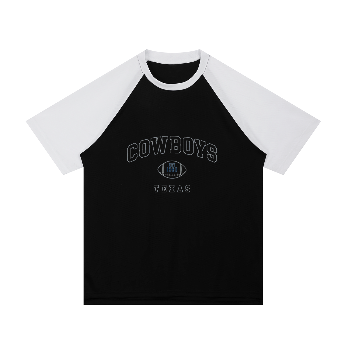 Contrast Raglan Sleeve Mesh T-Shirt