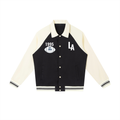 Contrast Raglan Sleeve Baseball Jacket