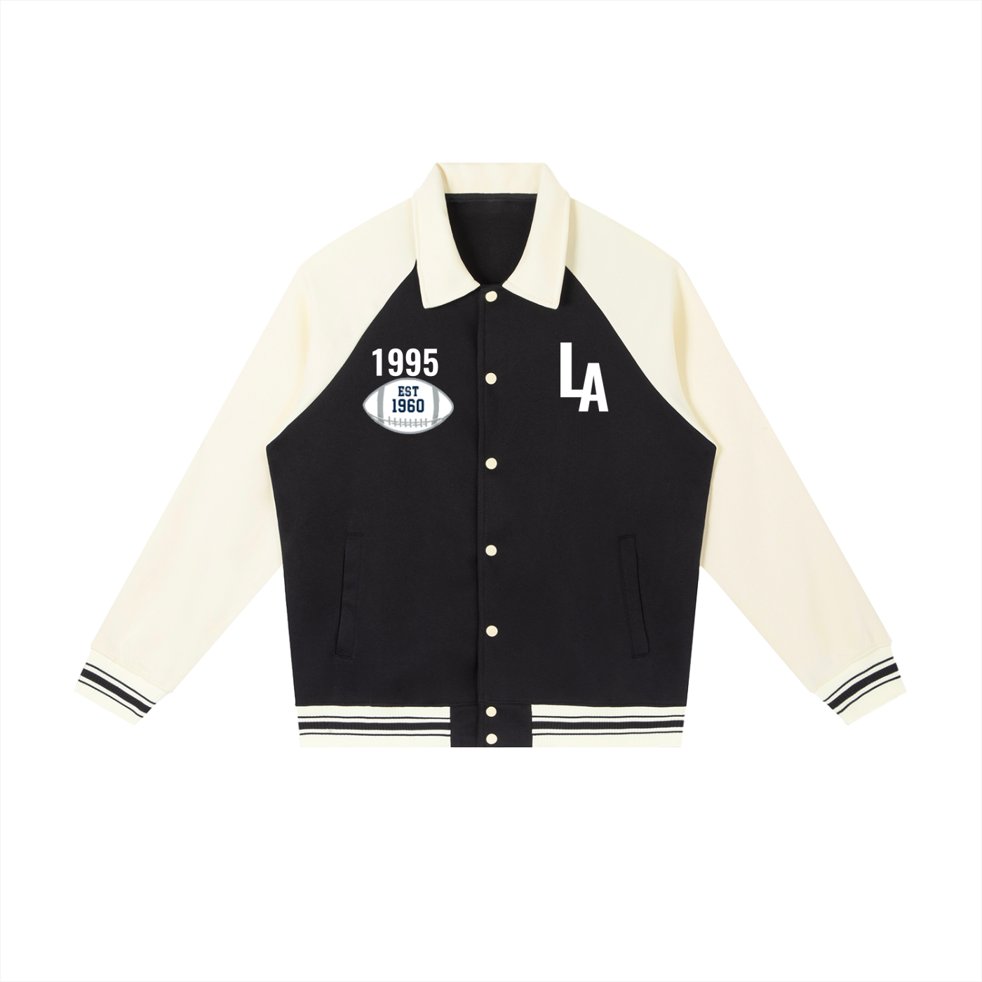 Contrast Raglan Sleeve Baseball Jacket